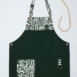Deep Green and White Apron