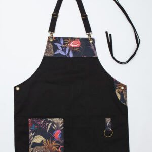 Pink Flamingo Black Apron